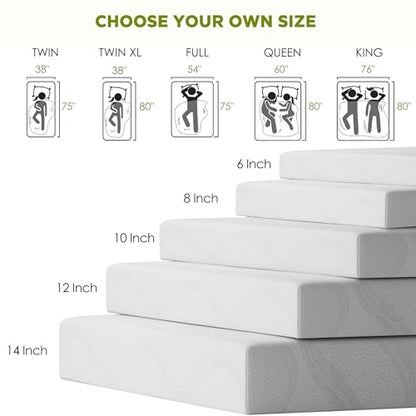 Queen Size Memory Foam Mattress 12 Inch, Cooling Gel Bed, Medium Firm, view 4