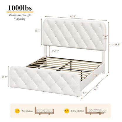 Queen Size Upholstered Bed Frame, view 3