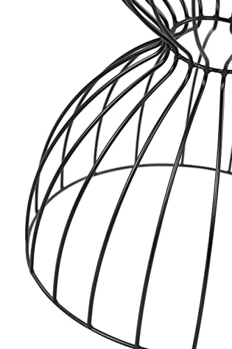 Cami Modern Hourglass End Table, Metal Side Table with Metal Top, for Coffee Table or Living Room, Decorative Round Accent Nightstand for Bedroom, Black, 23.75in (H)