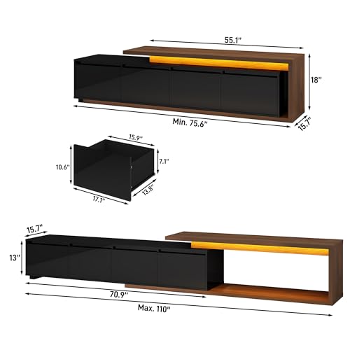 Extendable TV Stand with LED Light, view 3