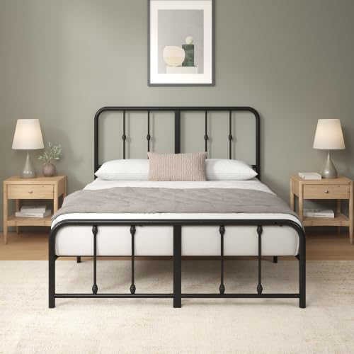 Zinus Leonardo Metal Platform Bed Frame, Victorian Spindle Headboard, Full, view 2