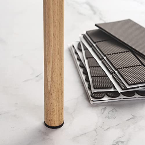 Non Slip Furniture Pads - Round, Square, Rectangle, Premium 129 Pieces Furniture Grippers Chair Leg Pads Self Adhesive Rubber Chair Feet- Anti Scratches Furniture Pads for Hardwood Floors