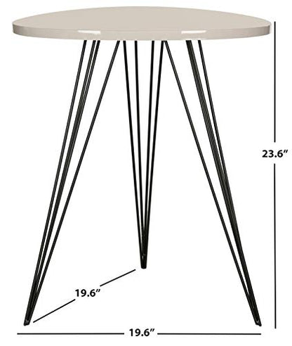 Safavieh Home Collection Wolcott Mid-Century Modern Taupe and Black Side Table