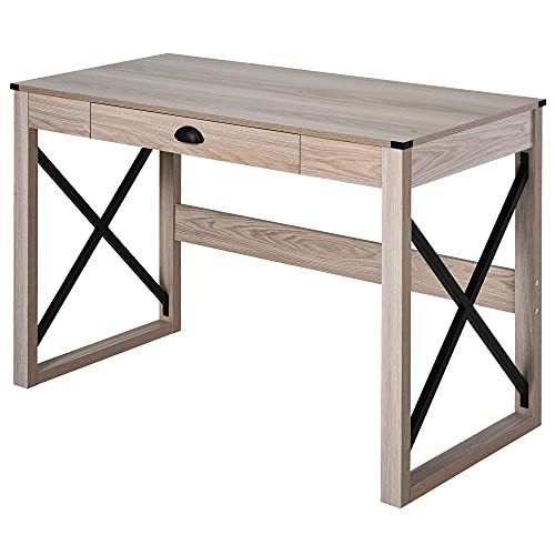 44 inch Home Office Computer Desk Table, Farmhouse, X-Frame, view 2