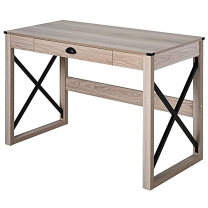 44 inch Home Office Computer Desk Table, Farmhouse, X-Frame, view 2