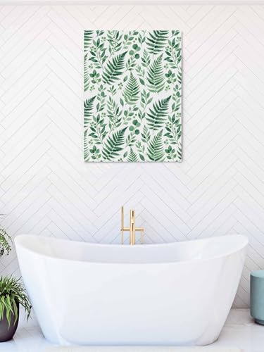 NuYeBiofx Watercolor Botanical Fern Fronds Canvas Wall Art Prints,40"x28" Framed Picture Artwork Green Leaves Printed Canvas Oil Painting for Living Room Bedroom Office,Ready to Hang