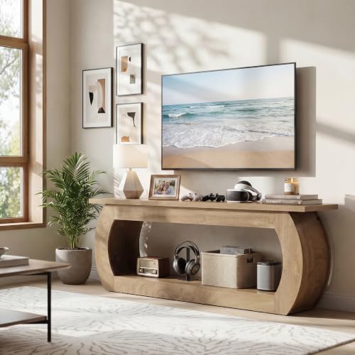 TV Stand for 65 Inch, Wooden Entertainment Center with Storage, view 4