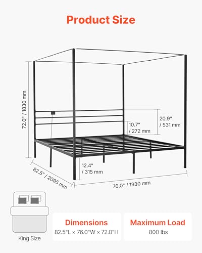 Canopy Bed Frame King Size, view 4