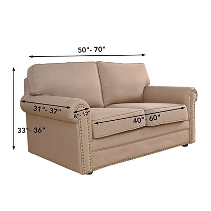 Stretch Loveseat Slipcover 1-Piece Sofa Cover Furniture Protector Couch Soft with Elastic Bottom for Kids Polyester Spandex Jacquard Fabric Small Checks (Loveseat, Dark Gray)