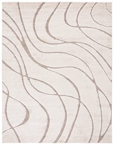SAFAVIEH Florida Shag Rug 9'x12', Soft Plush Cream & Beige SG471-1113, view 4