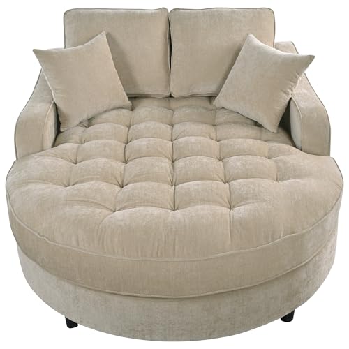55 Inch Modern Chaise Lounge Sofa Bed, view 7