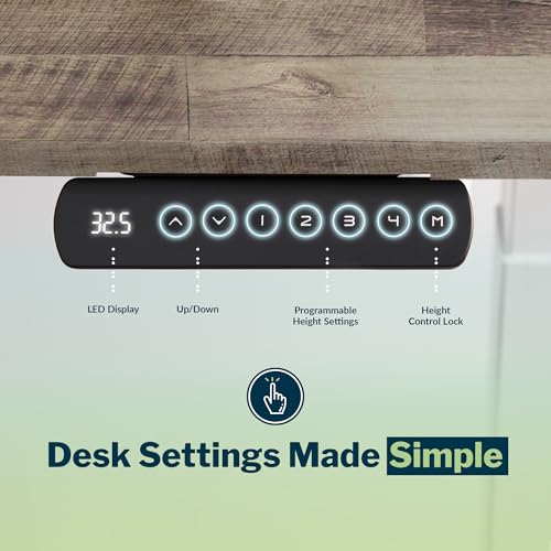 Vari ComfortEdge L-Shape Standing Desk, 80x80, Reclaimed Wood/Slate, view 6