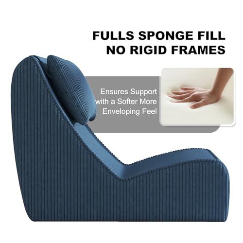 Chaise Lounge Chair with Ottoman,Giant Corduroy Bean Bag Chair for Adults, view 5