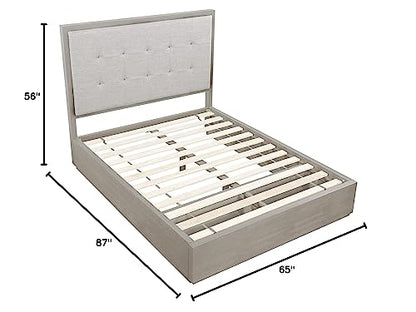 Solid Wood Footboard-Storage Bed, Queen, Oxford - Mineral