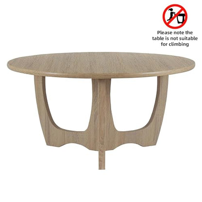 Wooden Round Coffee Table, Curved Leg, Furniture, Accent Couch, Coffee Table for Livingroom, Round Wood Table, 36 x 18 Inches, Natural