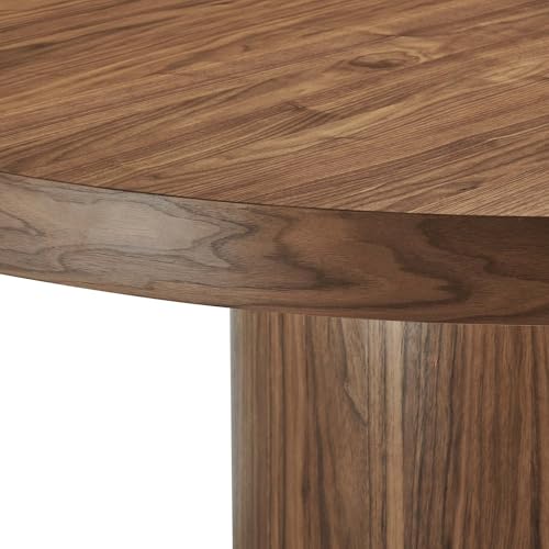 Gratify 60Inch Round Dining Table Solid Wood Walnut Finish Modern Kitchen Room Entertaining Home Furniture Quality Stylish Elegant Durable Refined Versatile