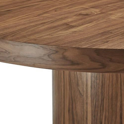 Gratify 60Inch Round Dining Table Solid Wood Walnut Finish Modern Kitchen Room Entertaining Home Furniture Quality Stylish Elegant Durable Refined Versatile