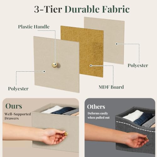 Fabric Dresser for Bedroom with 7 Drawers, Chest of Drawers, view 6