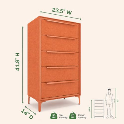 Naima Premium Fabric Dresser, Strong Metal Frame, view 4