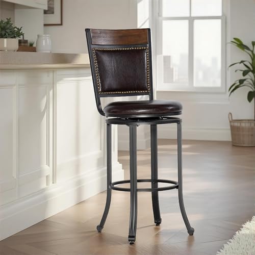 Powell Furniture Franklin Swivel Oak Wood Bar stool