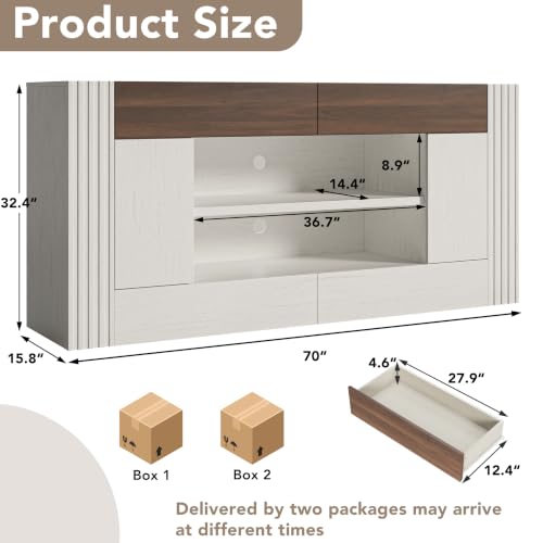 Modern 70" TV Stand for TVs up to 80", view 3
