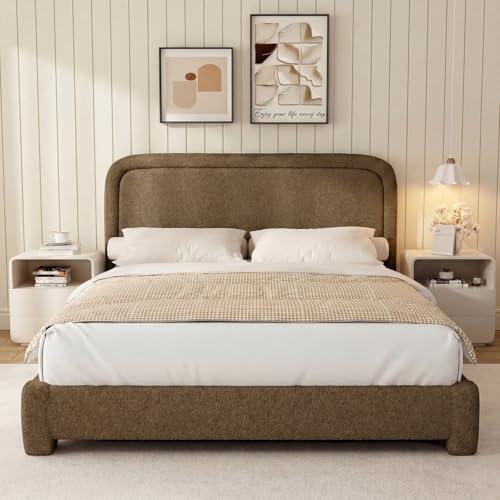 WEUP Queen Size Boucle Bed Frame, view 4
