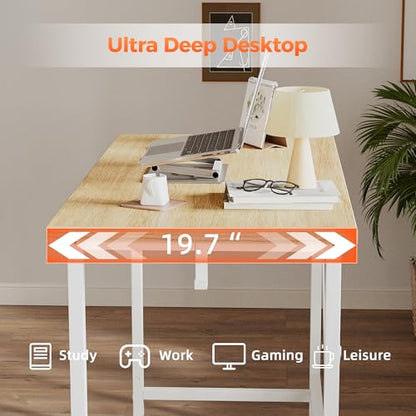 40 inch Rolling Computer Desk with Wheels, Gaming Desk for Small Spaces, Modern Simple Style Table for Home Office, Study Writing Table
