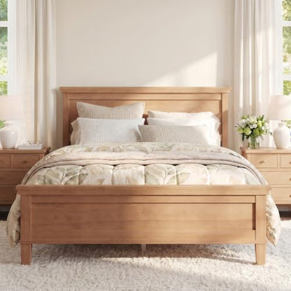 Full Size Platform Bed Frame with Headboard, Wood Slat Support, view 2