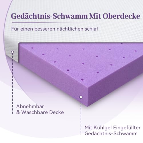 3 Inch Gel Memory Foam Mattress Topper Twin XL Size for College Dorm, view 7