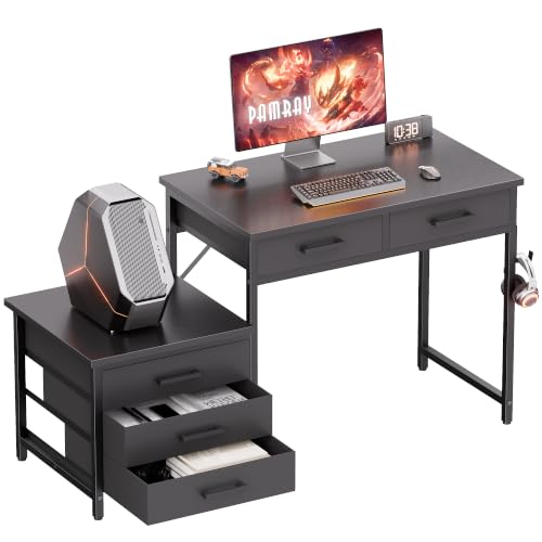 47 inch Computer Desk with 5 Drawers and Printer Space for Office, view 2