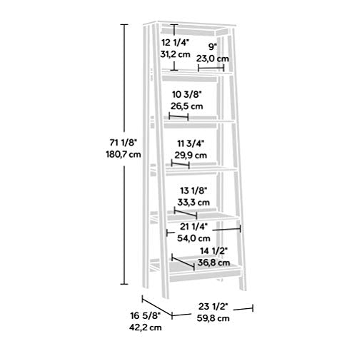 Trestle 5-Shelf Bookcase/ Book Shelf, Vintage Oak finish