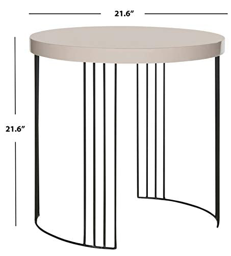 Safavieh Home Collection Kelly Mid-Century Modern Taupe and Black Side Table