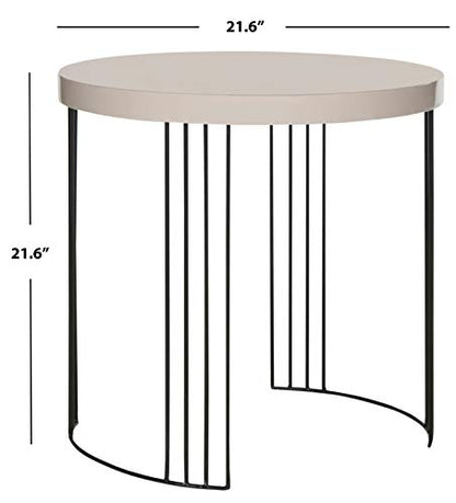 Safavieh Home Collection Kelly Mid-Century Modern Taupe and Black Side Table