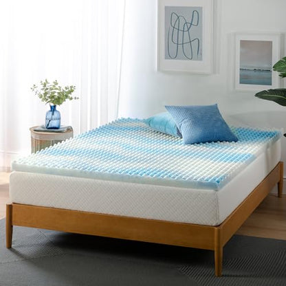 2 Inch Swirl Gel Cooling Memory Foam Mattress Topper, Smaller, view 3