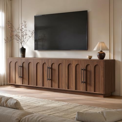 94.5" Extra Long Arched TV Stand for TVs Up to 100 Inch (Walnut), view 2