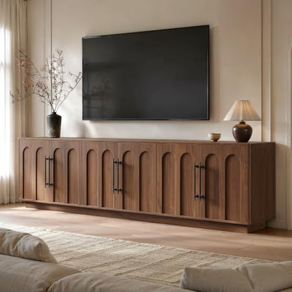94.5" Extra Long Arched TV Stand for TVs Up to 100 Inch (Walnut), view 2