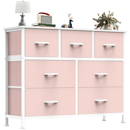 7 Drawer Fabric Dresser, Storage Tower for Bedroom and Closet, view 2