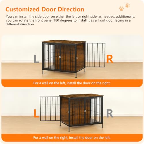 37.5" Heavy Duty Dog Crate Furniture, Dog Kennel Furniture Indoor, view 5