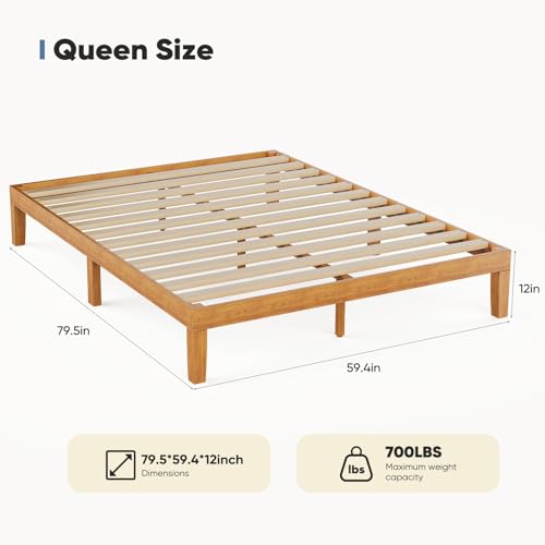 Solid Wood Pine Platform Bed Frame with Storage, view 4