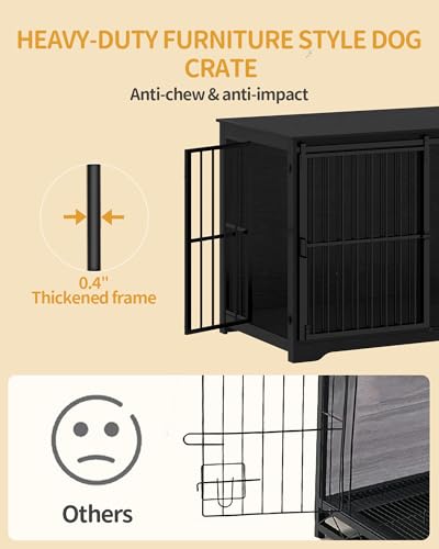 46.9" XXL Dog Crate Furniture Indoor Dog Kennel with Barn Door, view 6