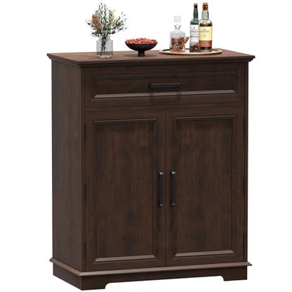 Kitchen Storage Cabinet with Drawer, Buffet Cabinet with Storable Door, Modern Floor Sideboard, Cherry Freestanding for Kitchen