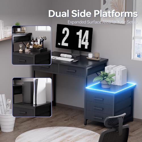 47 inch Computer Desk with 5 Drawers and Printer Space for Office, view 5