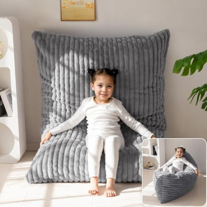 3 in 1 Kids Bean Bag Chair, Comfy Floor Sofa with Removed Cover, view 2