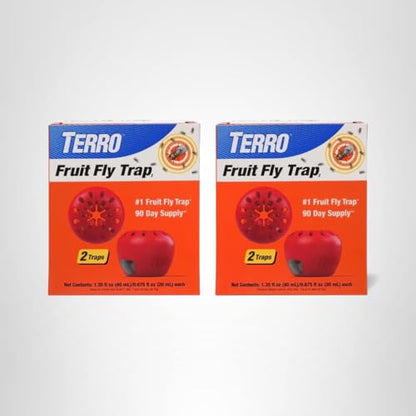 TERRO Fruit Fly Trap 4-Pack, 180 Day Lure Supply, Food-Based Lure, view 2