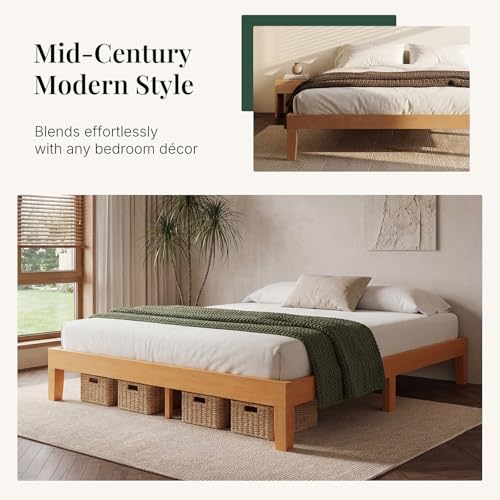 King Size Bed Frames, 12 Inch Height Wood Platform Bed Frame, view 5