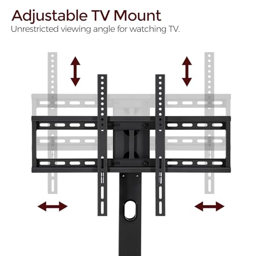 TV Stand with Mount for up to 75", Entertainment Center with Switch-Controlled Charging Station, Swivel TV Stand Mount with Fabric Drawers, for Living Room, Black TVBK154E01N2