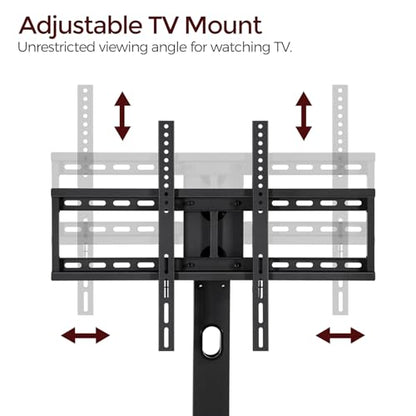 TV Stand with Mount for up to 75", Entertainment Center with Switch-Controlled Charging Station, Swivel TV Stand Mount with Fabric Drawers, for Living Room, Black TVBK154E01N2