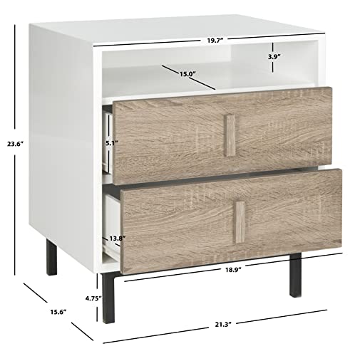 Safavieh Home Collection Kefton Lacquer Cabinet, White/Oak