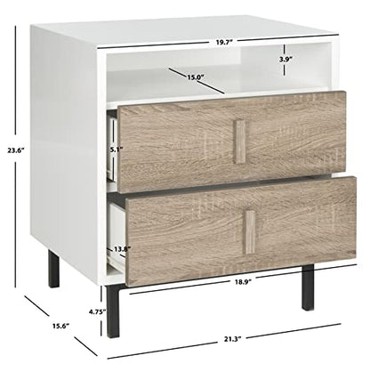 Safavieh Home Collection Kefton Lacquer Cabinet, White/Oak