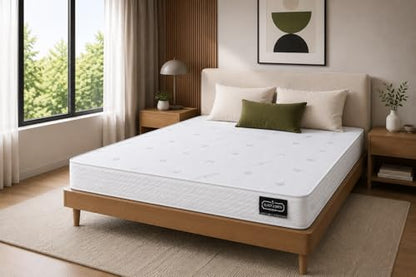 Water-Resistant 6-Inch Hybrid Continuous Coil Spring Mattress with Comfort Foam, view 2